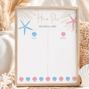 Affiche Il ou Elle Coquillage Nous Verrons Signe Révélatio