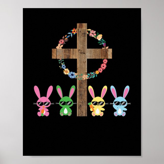 Affiche Il Vit Pâques Joyeux Croix de la foi de Pâques (Devant)