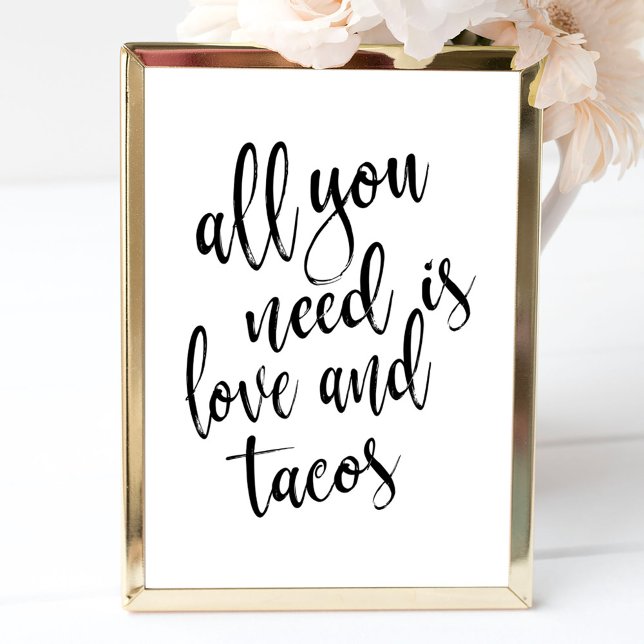 Affiche Il vous suffit de l'amour et tacos 8x10 Mariage Si (Créateur téléchargé)