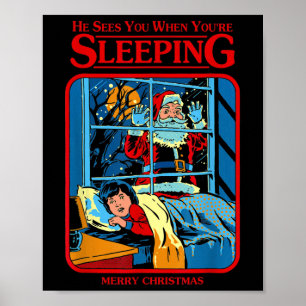 Affiche Il vous voit quand vous dormez Joyeux Noël
