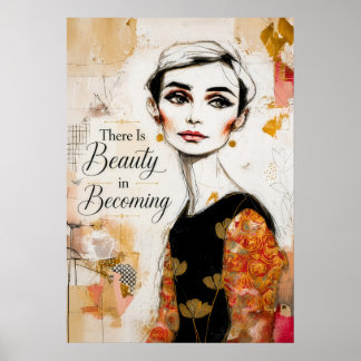 Affiche Il y a de la beauté dans le portrait inspirant de 
