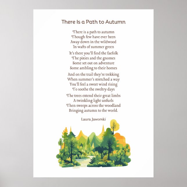 Affiche Il y a un chemin vers l'automne par Laura Jaworski (Devant)