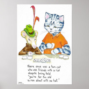 Affiche Il y avait un chat Tom - poème illustré