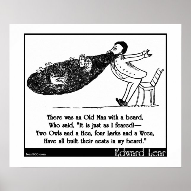 Affiche Il y avait un vieil homme avec une barbe (Devant)