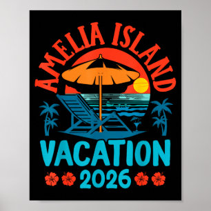 Affiche Île Amelia Floride 2026 Vacances Plage Été V