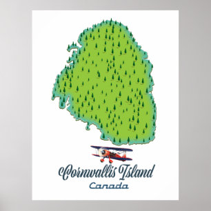 Affiche Île Cornwallis, Canada Plan de voyage