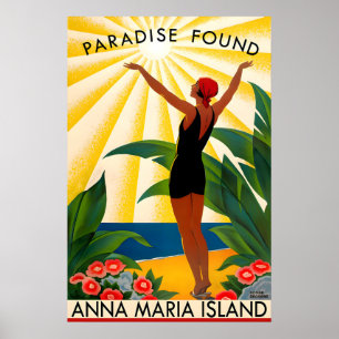 Affiche Île d'Anna Maria Paradis Trouvé Voyage en Floride