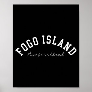 Affiche Île de Fogo Terre-Neuve Canada Collège Texte