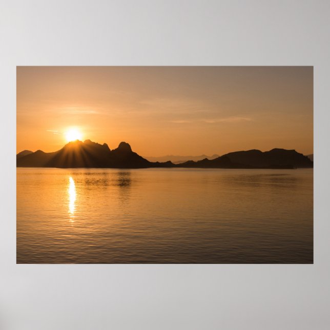 Affiche Île de Komodo au coucher du soleil (Devant)