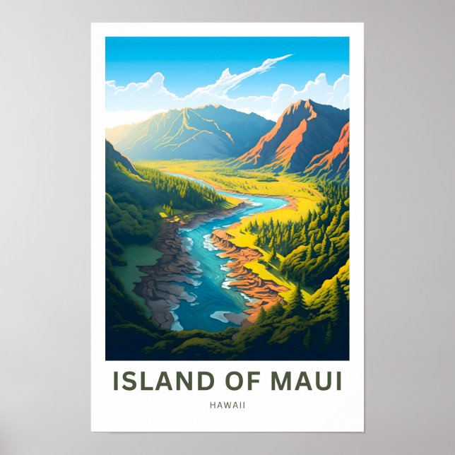 Affiche Île de Maui Hawaii Imprimer Voyage (Devant)