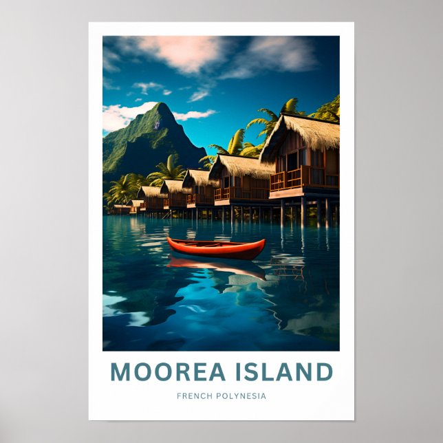 Affiche Île de Moorea Polynésie française Imprimer (Devant)