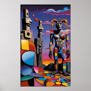 Affiche Île de Pâques Bunnyman - Ken Gage Art