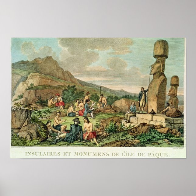 Affiche Île de Pâques et monuments (Devant)
