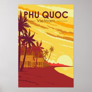 Affiche Île de Phu Quoc Vietnam Voyage Art Rétro