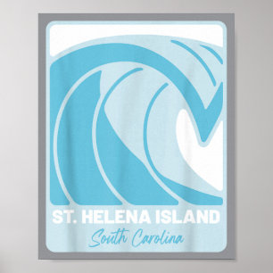 Affiche Île de Sainte-Hélène en Caroline du Sud Sc Vacance