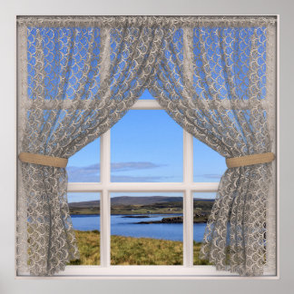 Affiche Île de Skye (Écosse) Vue de fenêtre en trompe-l'œi