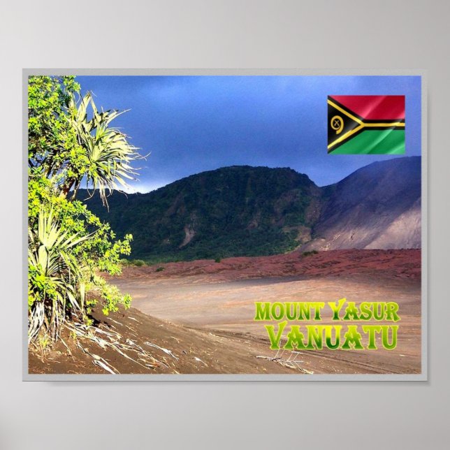Affiche Ile de Tanna - Mont Yasur - Vanuatu - (Devant)