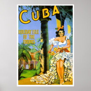 Affiche Île de vacances du Cuba de l'affiche de voyage de