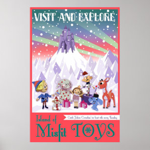 Affiche Île des jouets mal adaptés Rudolph Style Vintage