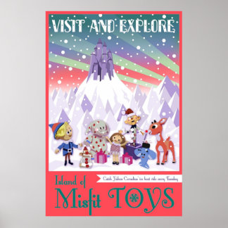 Affiche Île des jouets mal adaptés Rudolph Style Vintage