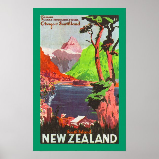 Affiche Île du Sud Nouvelle-Zélande (toile) (Devant)