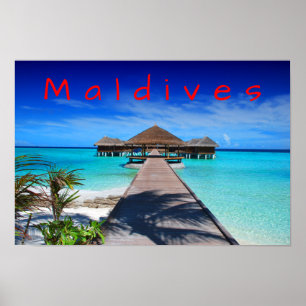 Affiche Île-hôtel tropicale des Maldives