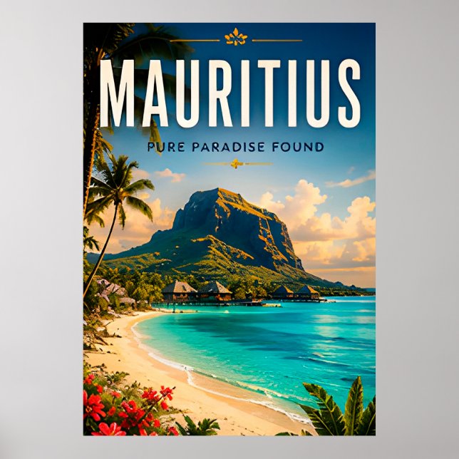 Affiche 🌴 Île Maurice Paradis Côté Mer 🌊 (Devant)
