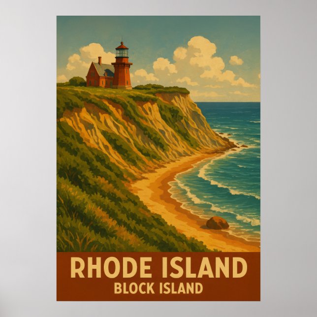 Affiche Île Rhode Island Block Island V02 (Devant)