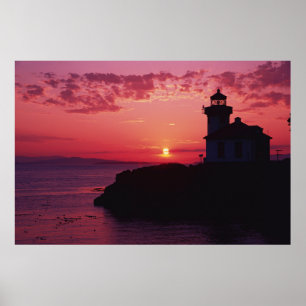 Affiche Île San Juan, phare de Lime Kiln