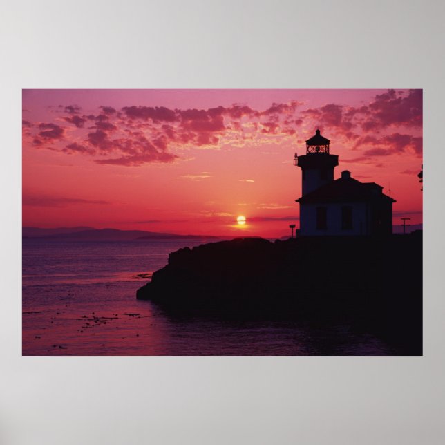 Affiche Île San Juan, phare de Lime Kiln (Devant)