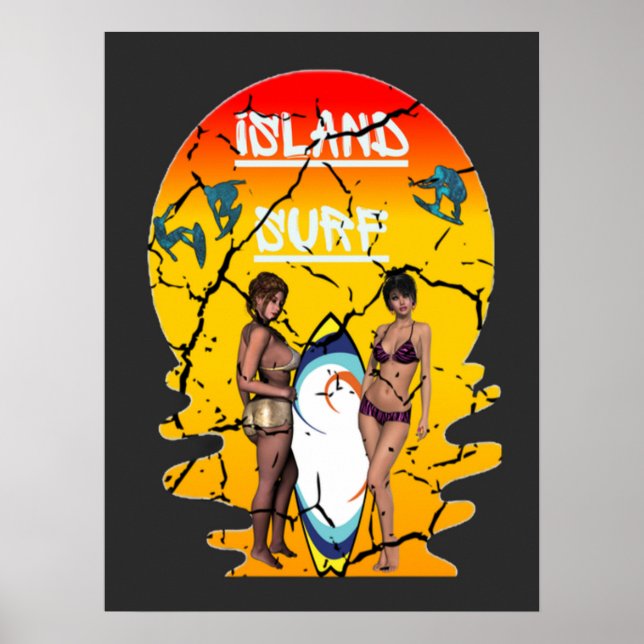 Affiche Île Surf surf (Devant)