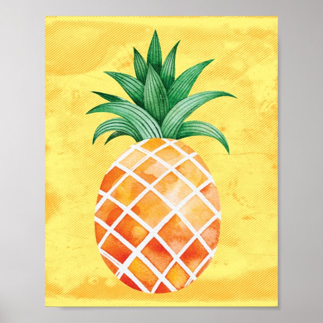 Affiche Île Tropical Ananas Sunny Jaune (Devant)