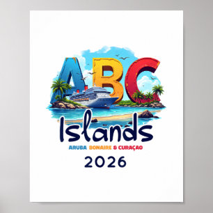 Affiche Îles Abc Aru Bonaire Curacao Croisière Vacances 20