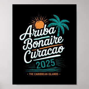 Affiche Îles Abc Aruba Bonaire Curaçao Croisière Vacances