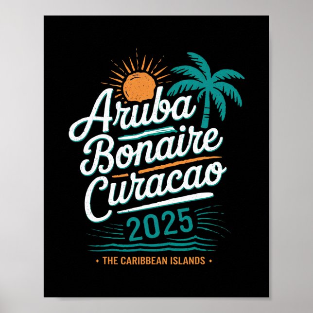 Affiche Îles Abc Aruba Bonaire Curaçao Croisière Vacances  (Devant)