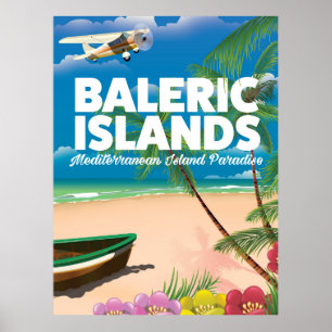 Affiche îles baléares paradis méditerranéen