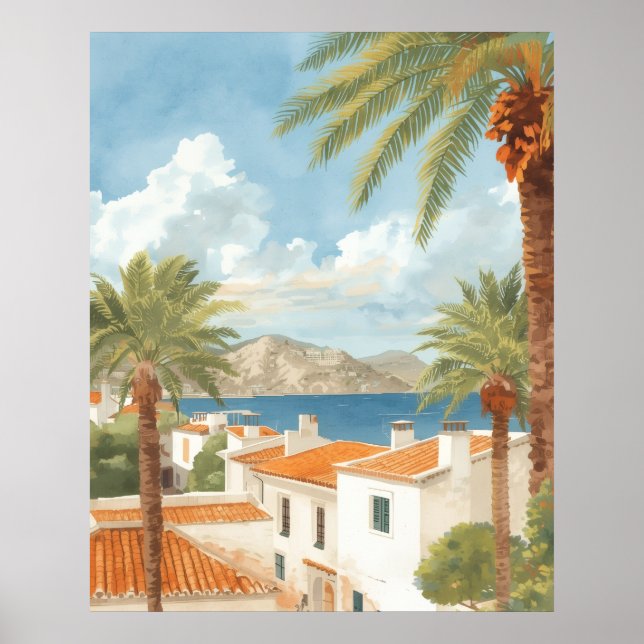 Affiche Îles Baléares Voyage Vintage Français (Devant)