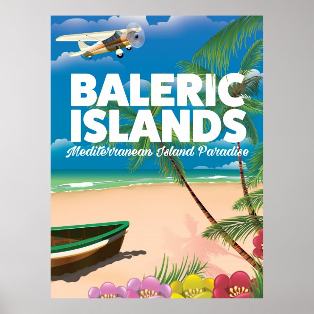 Affiche îles balériques paradis méditerranéen (Devant)