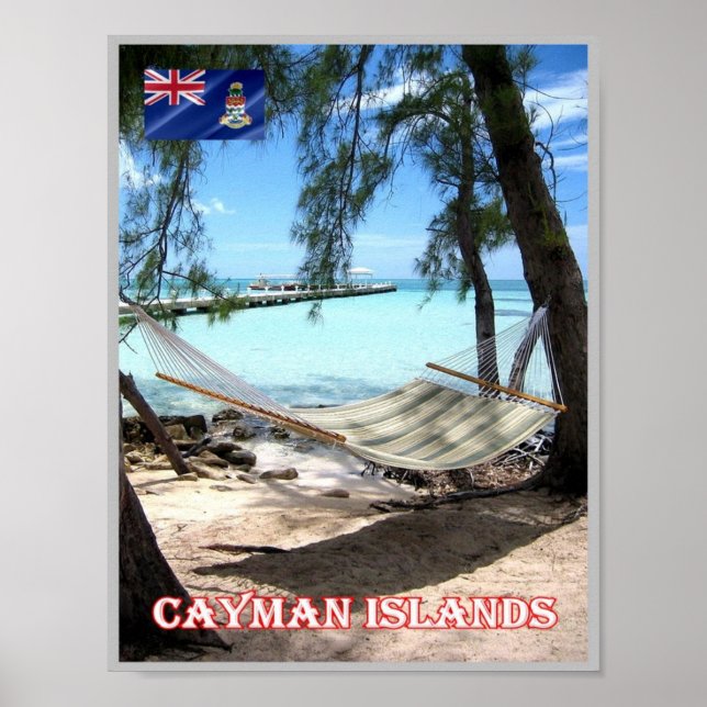 Affiche Îles Caïmans - Rum Point - Panorama - (Devant)