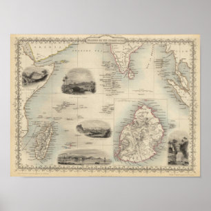Affiche Îles Dans L'Océan Indien
