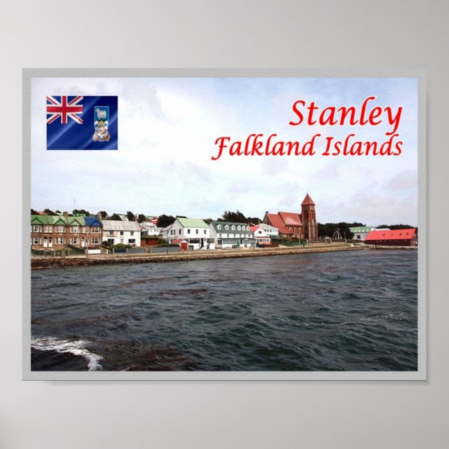 Affiche Îles Falkland - Stanley - (Devant)