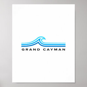 Affiche Îles Grand Cayman Vagues Vintage Hommes Femmes Gar