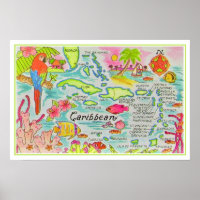 Îles illustrées de manière colorée