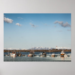 Affiche Îles Lofoten Bateaux de pêche