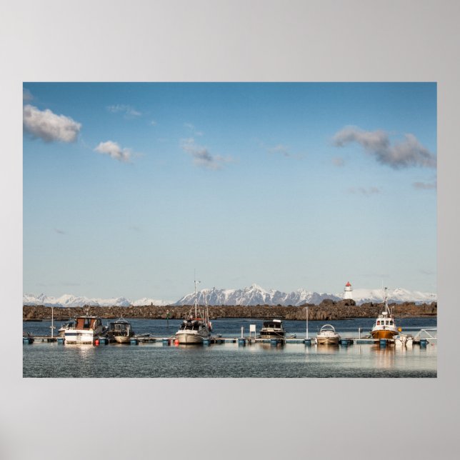 Affiche Îles Lofoten Bateaux de pêche (Devant)