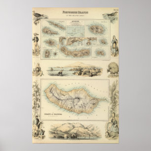 Affiche Îles portugaises dans l'Océan Atlantique