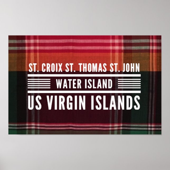 Affiche Îles Vierges américaines USVI Sainte-Croix Saint-T (Devant)