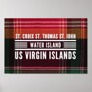 Affiche Îles Vierges américaines USVI St. Croix St. Thomas