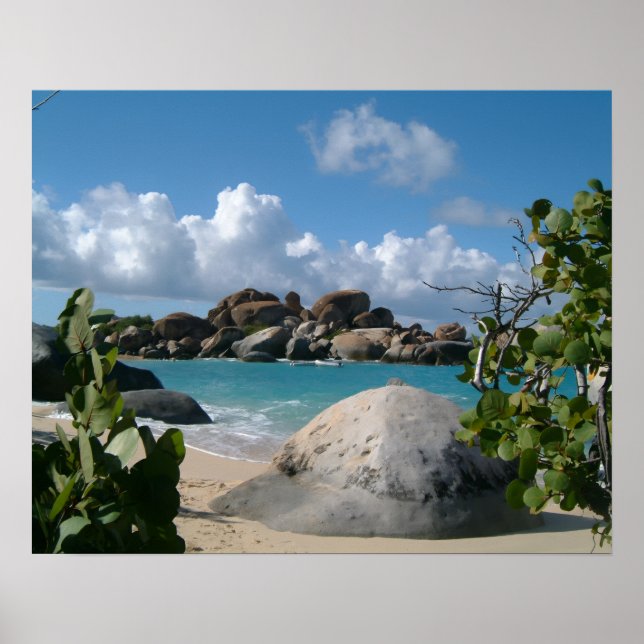Affiche Îles Vierges britanniques, Gorda, The Baths Beach (Devant)