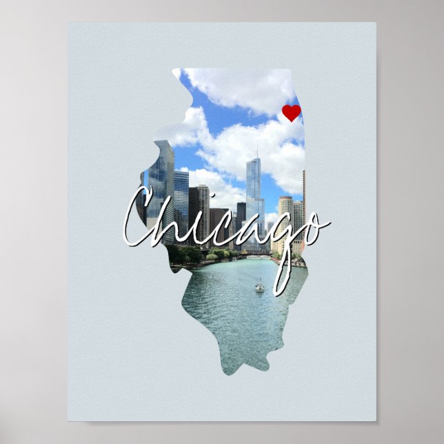 Affiche Illinois State Photo insert and town name (Devant)